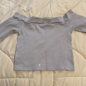 Large Black/Purple Aeropostale seamless off the shoulder crop tops